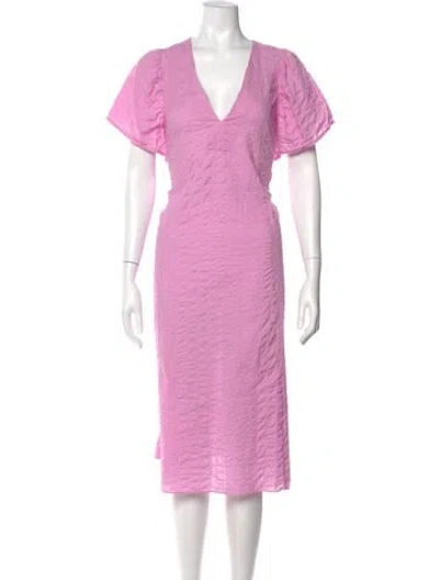Pre-owned Baum Und Pferdgarten V-neck Midi Length Dress In Purple
