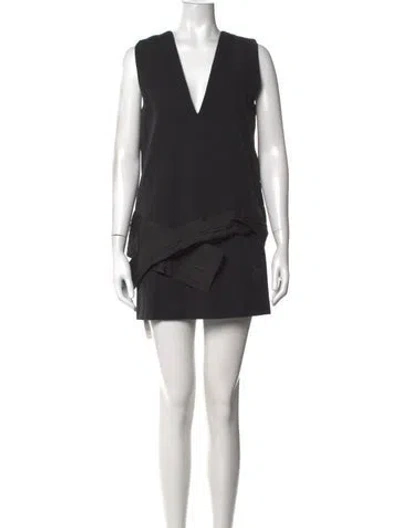 Pre-owned Baum Und Pferdgarten V-neck Mini Dress In Black