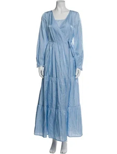 Pre-owned Baum Und Pferdgarten V-neck Mini Dress In Blue