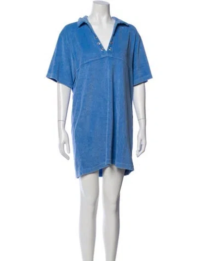 Pre-owned Baum Und Pferdgarten V-neck Mini Dress In Blue