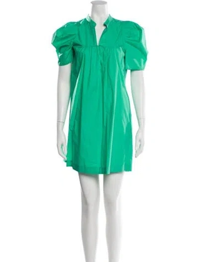Pre-owned Baum Und Pferdgarten V-neck Mini Dress In Green