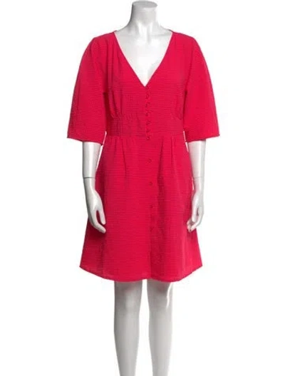 Pre-owned Baum Und Pferdgarten V-neck Mini Dress In Pink