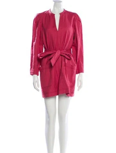 Pre-owned Baum Und Pferdgarten V-neck Mini Dress In Pink