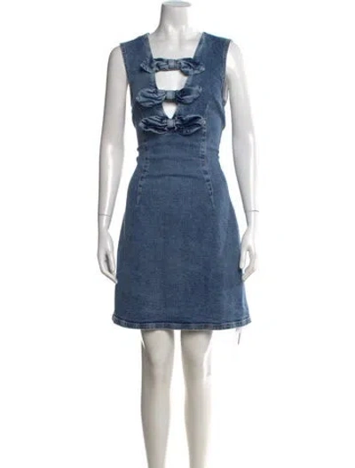 Pre-owned Baum Und Pferdgarten V-neck Mini Dress W/ Tags In Blue