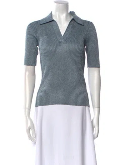 Pre-owned Baum Und Pferdgarten V-neck Short Sleeve Polo In Blue