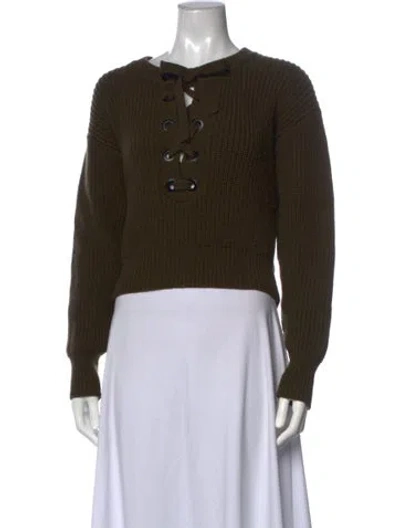 Pre-owned Baum Und Pferdgarten V-neck Sweater In Green