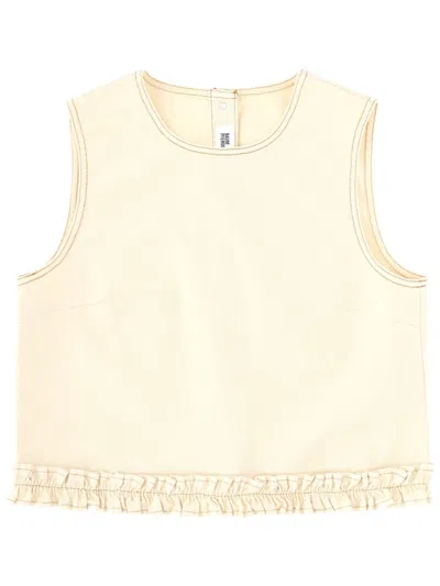 BAUM UND PFERDGARTEN WOMEN WHITE SOLID ROUND NECK TOP, XS LUXURY TOPS FOR WOMEN DARVEYS