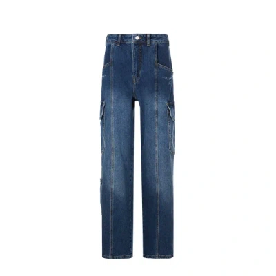 Baum Und Pferdgarten Wide Cotton Cargo Jeans In Blue