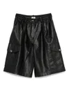 Baum Und Pferdgarten Neeto Faux Leather Shorts Black In Black