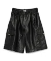 Baum Und Pferdgarten Neeto Faux Leather Shorts Black In Black