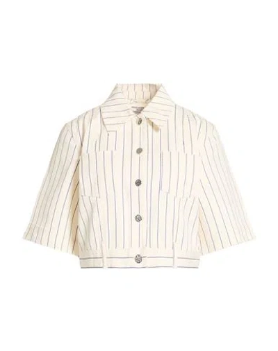 Baum Und Pferdgarten Woman Denim Shirt Ivory Size 8 Organic Cotton, Elastane In White
