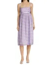 Baum Und Pferdgarten Women's Aspen Plaid Fit & Flare Midi-dress In Bright Violet