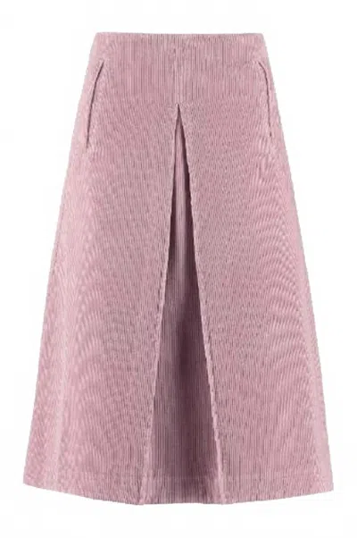 Baum Und Pferdgarten Women's Elegant Midi Skirt In Lavender In Pink