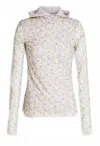 Baum Und Pferdgarten Women's Floral-print Long-sleeved Hooded Top In Purple In White
