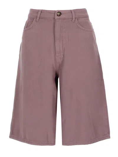 Baum Und Pferdgarten Women's Wide-leg Cropped Denim Pants In Pink