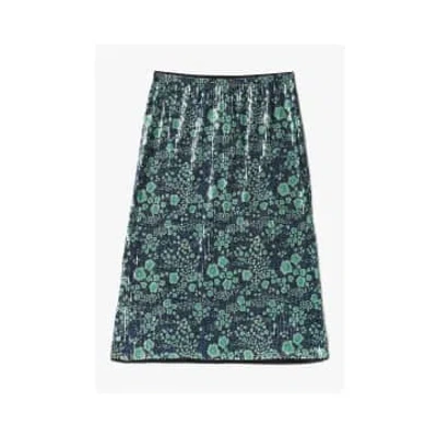 Baum Und Pferdgarten Womens Jolette Sequin Skirt In Green Sequince Flower