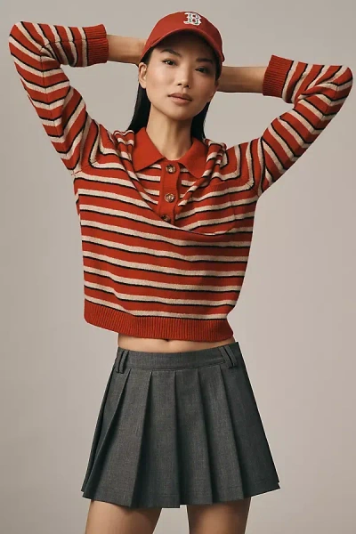 Baum Und Pferdgarten Wool Collared Pullover Sweater In Red