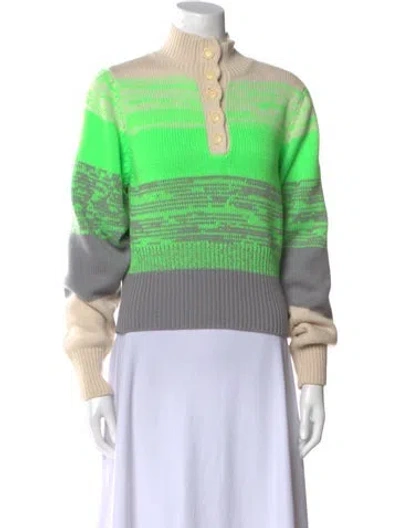 Pre-owned Baum Und Pferdgarten Wool Striped Sweater In Green