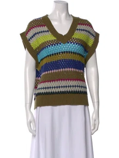 Pre-owned Baum Und Pferdgarten Wool Striped Sweater In Green