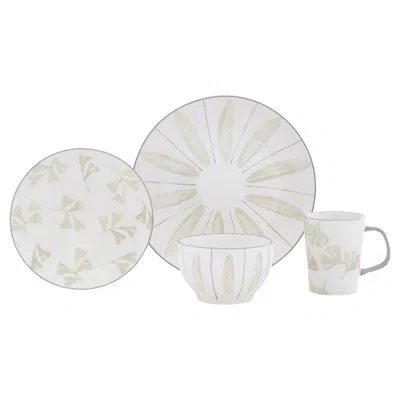 Baum Vaughn Grey 16 Piece Dinnerware Set In Blue