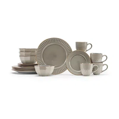 Baum Wrenna Grey 16-pc. Ceramic Dinnerware Set In Gray