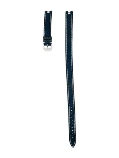 Pre-owned Baume & Mercier 15mm Wrap-around Strap In Blue