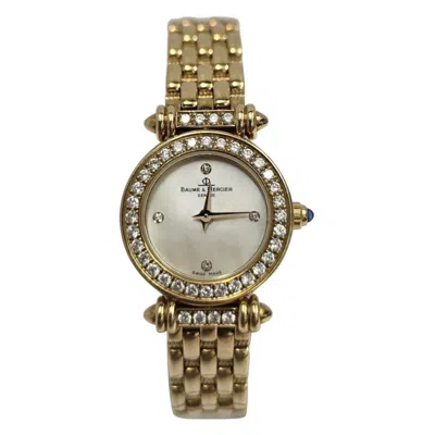 Pre-owned Baume & Mercier 18k Gold Diamond Bezel Ladies Watch, Quartz, Swiss Made In Multi