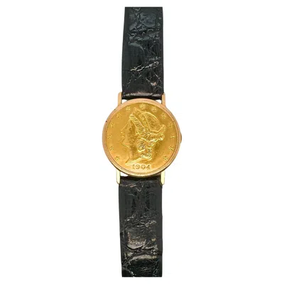 Pre-owned Baume & Mercier 18k Yellow Gold Hidden Dial Coin Watch