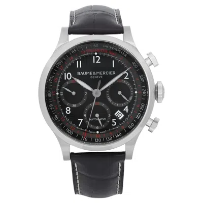 Pre-owned Baume & Mercier Baume Et Mercier Capeland Chronograph Steel Black Dial Automatic Watch Moa10084