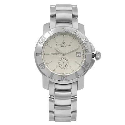 Pre-owned Baume & Mercier Baume Et Mercier Capeland Steel Silver Dial Automatic Men's Watch Moa08125 In Multi