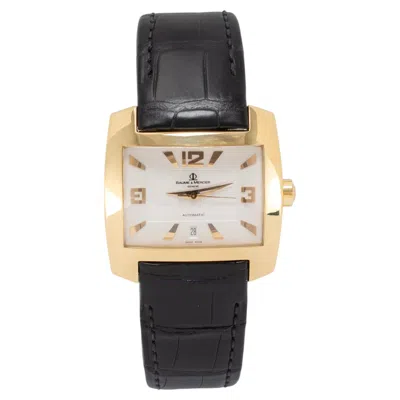 Pre-owned Baume & Mercier Baume Et Mercier Hampton 42mm 65395 White Dial 18k Yellow Gold Automatic Watch