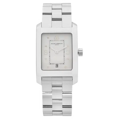 Pre-owned Baume & Mercier Baume Et Mercier Hampton Stainless Steel White Dial Quartz Men's Watch Moa08604