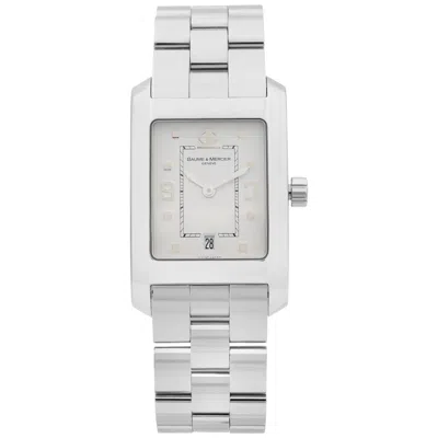 Pre-owned Baume & Mercier Baume Et Mercier Hampton Stainless Steel White Dial Quartz Men's Watch Moa08604