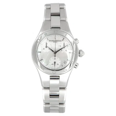 Pre-owned Baume & Mercier Baume Mercier Linea Quartz Chronograph Steel Watch New Moa10012 In Multi
