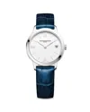 Baume & Mercier Women's Swiss Classima Blue Leather Strap Watch 31mm M0a10353 In White/blue