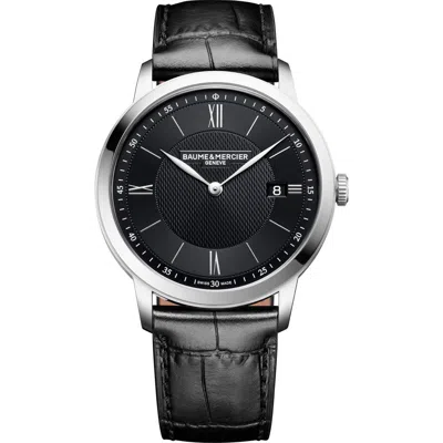 Baume & Mercier Classima Leather Strap Watch, 40mm In Black