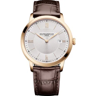Baume & Mercier Classima Leather Strap Watch, 40mm In Brown