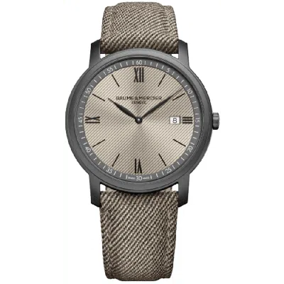 Baume & Mercier Classima Quartz Brown Dial Fabric Strap Men's Watch 10767