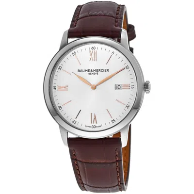 Baume & Mercier Classima Quartz Silver Dial Brown Leather Strap Men's Watch 10415