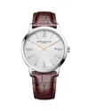 Baume & Mercier Men's Swiss Classima Red-brown Leather Strap Watch 42mm In White/brown