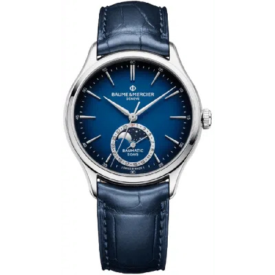 Baume & Mercier Clifton Automatic Blue Dial Leather Strap Men's Watch 10756
