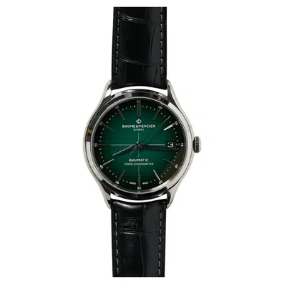 Pre-owned Baume & Mercier Clifton Baumatic Chronometer Automatic 40mm Green Dial Men Watch