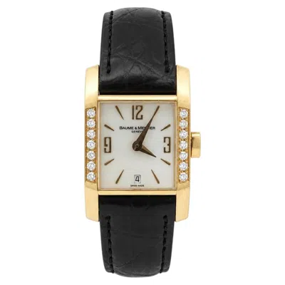 Pre-owned Baume & Mercier Hampton 18k Gold Mother Of Pearl Dial & Diamond Watch Ref. 65570 In Multiple