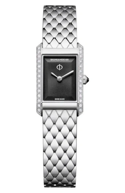 Baume & Mercier Hampton Diamond Bracelet Watch, 22mm X 35mm In Black