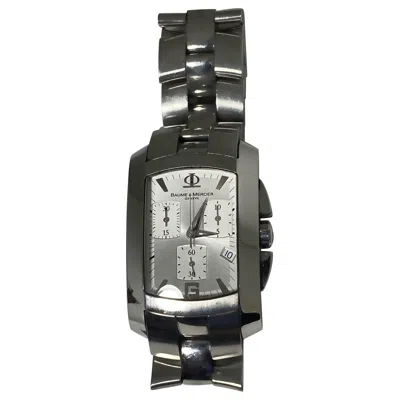 Pre-owned Baume & Mercier Hampton Milleis Ref 8444 Mens Chronograph Rectangle Quartz Watch In Multi