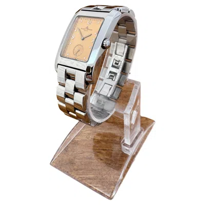 Pre-owned Baume & Mercier Hampton Salmon Dial Stainless Steel Watch Boxed In Pink