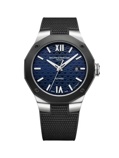 Baume & Mercier Men's Riviera 10768 Stainless Steel, Rubber & Canvas Strap Watch/42mm In Black