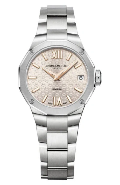 Baume & Mercier Riviera 10810 Bracelet Watch, 33mm In Metallic