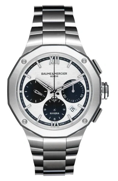 Baume & Mercier Riviera 10827 Automatic Chronograph Bracelet Watch, 41mm In Metallic