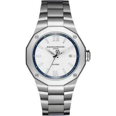 Baume & Mercier Riviera 10829 Automatic Bracelet Watch, 42mm In Silver